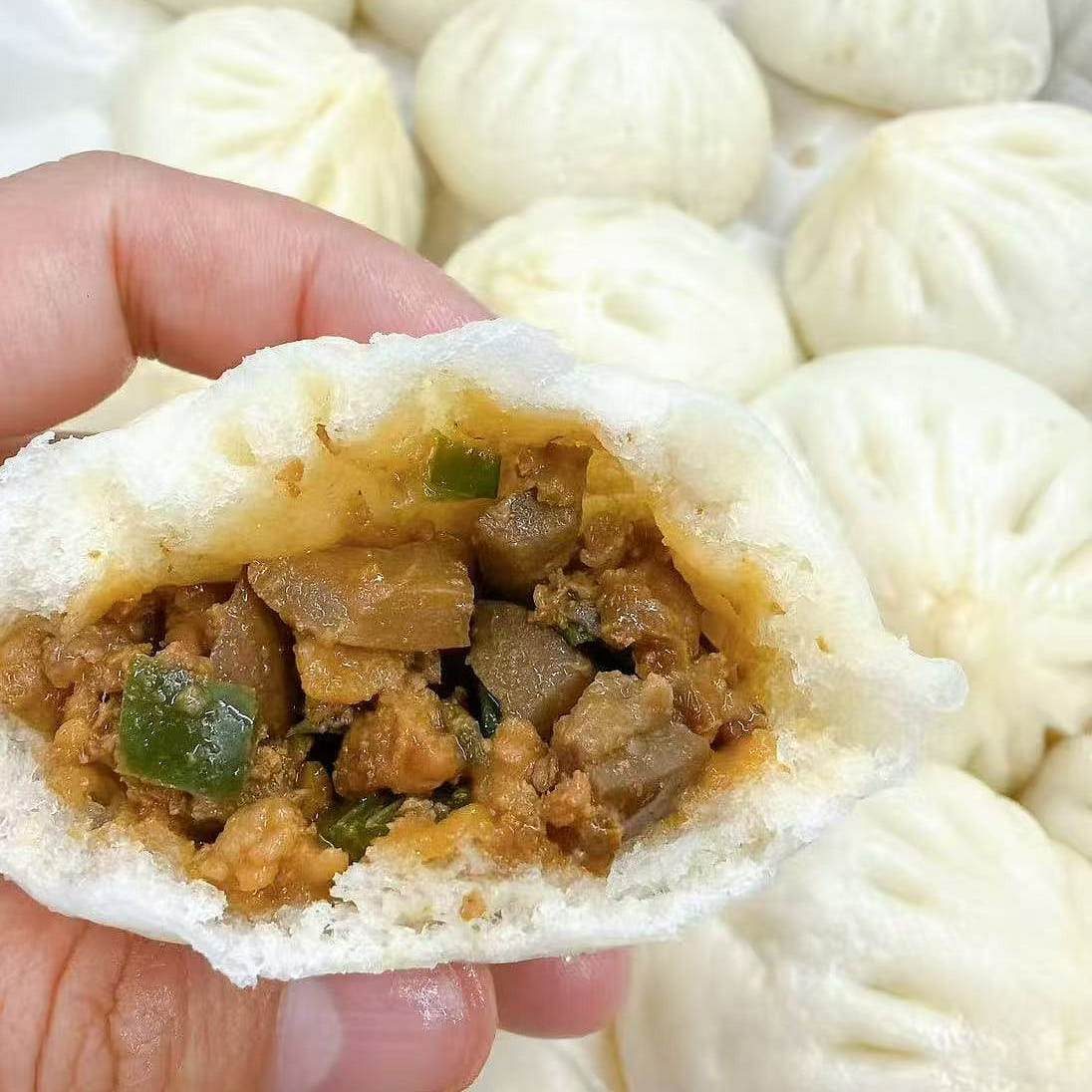 Braised Pork SmallBun w.Green Pepper&Eggplant 9pcs 1 each