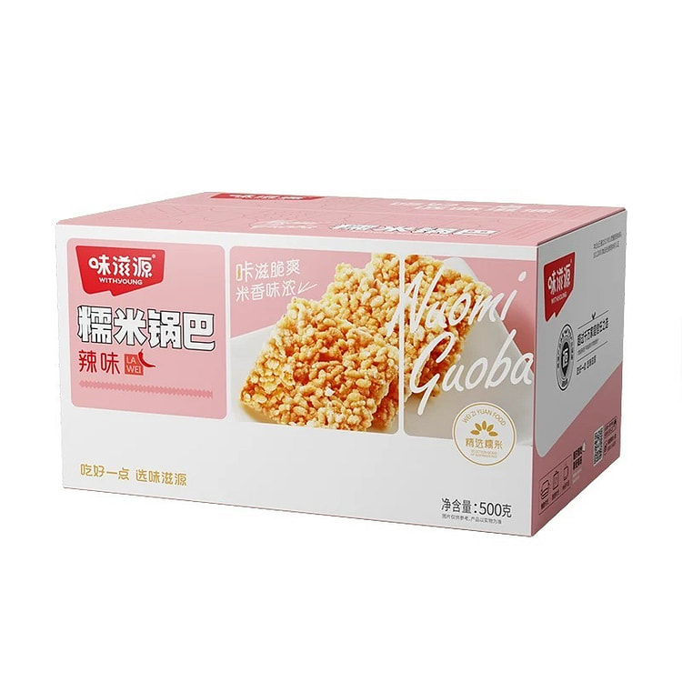 优品荟-味滋源辣味糯米锅巴500g/箱 香脆锅巴小吃办公休闲零食品