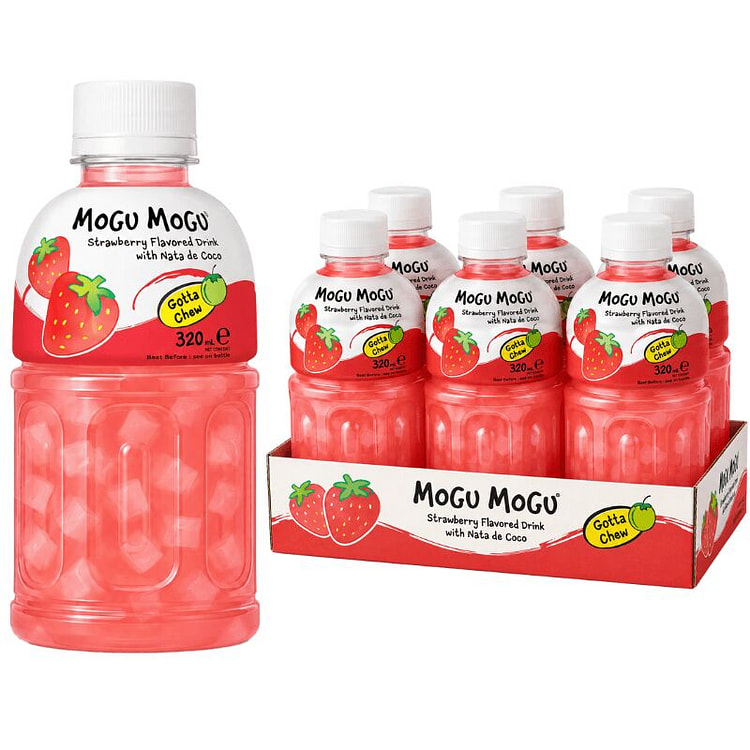 Mogu Mogu Strawberry Nata de Coco 10.8 fl.oz 6 bottle
