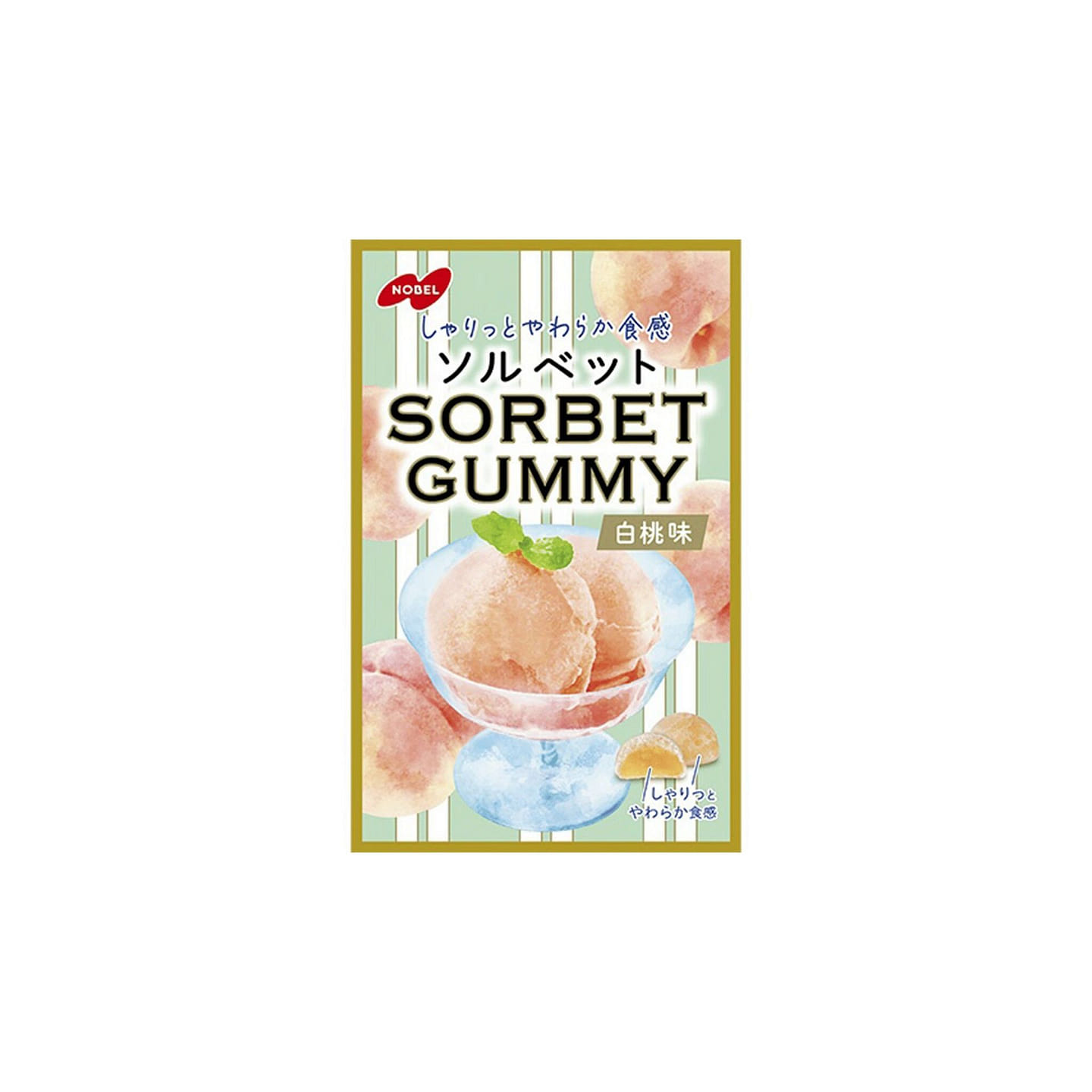 Nobel White Peach Flavor Gummy Candy 50g 1 each