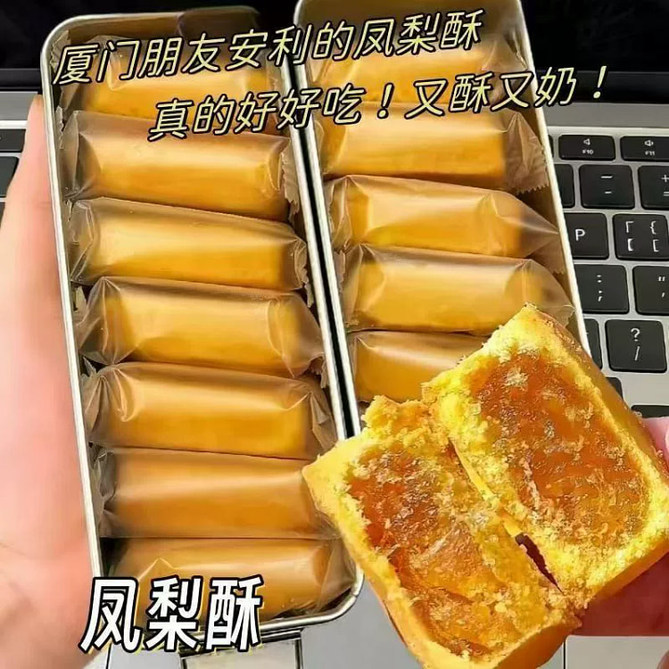 铁盒凤梨酥厦门特产传统糕点8枚160克