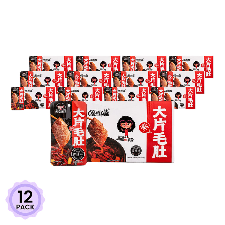 嘎嘎嘴 大片素毛肚 香辣味 540 克*12 包