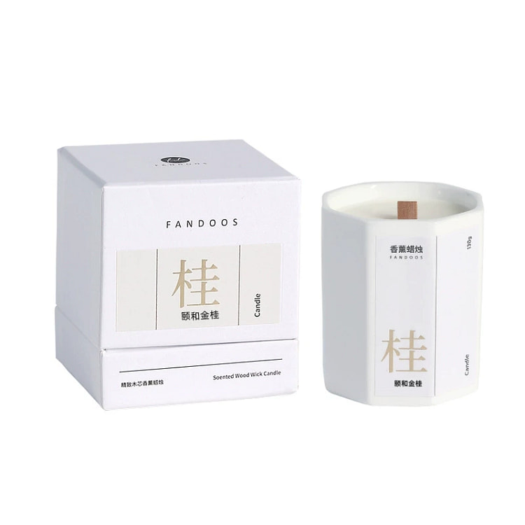 左赫 陶瓷植制精油木芯香薰蜡烛 颐和金桂 290 克