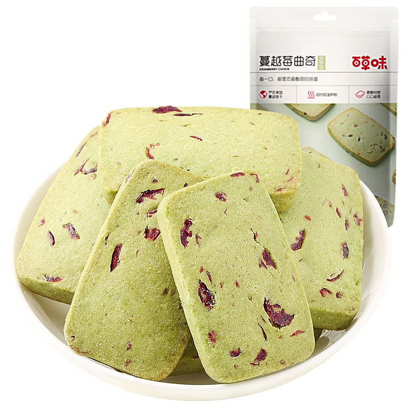 Hundred Herbs Cranberry cookies – Matcha snacks 100g/ bag 100 g