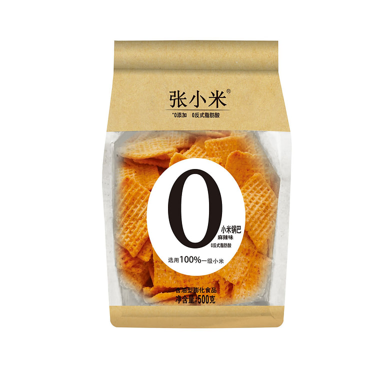 张小米健康锅巴0添加500g麻辣味网红解馋小零食