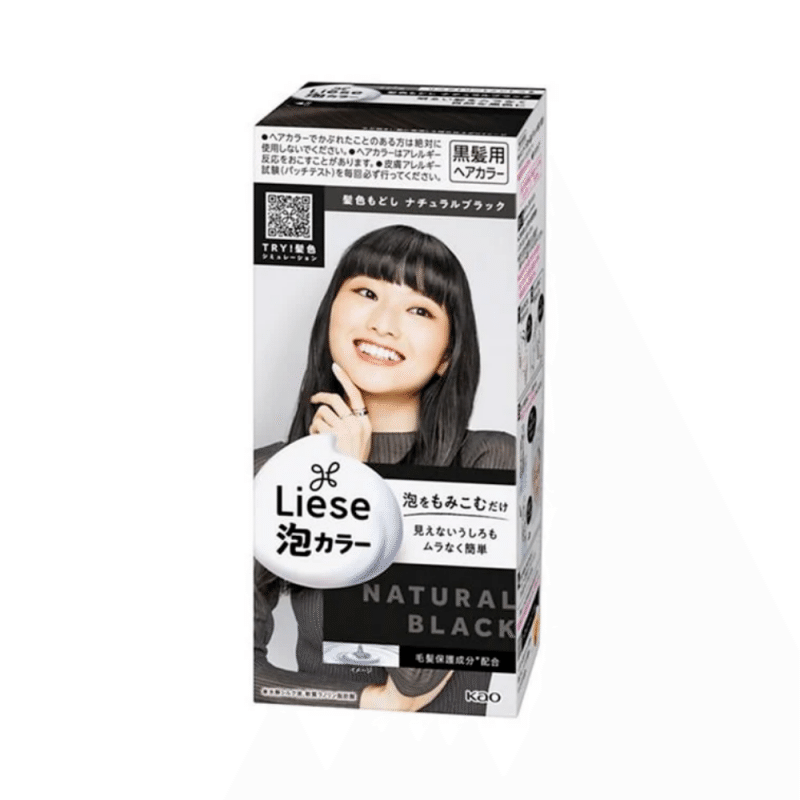 Kao Prettia Bubble Hair Dye, color code Natural Black 1 カウント