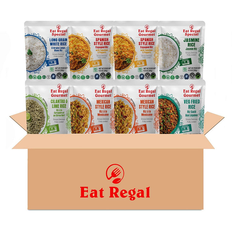 Eat Regal Heat & Eat Rice Variety Pack, 8 Pouches 8.8 oz