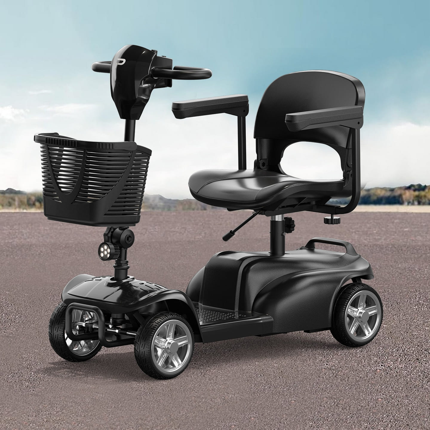 4 Wheel Mobility Scooter for Elderly Senior, Black 93 lb
