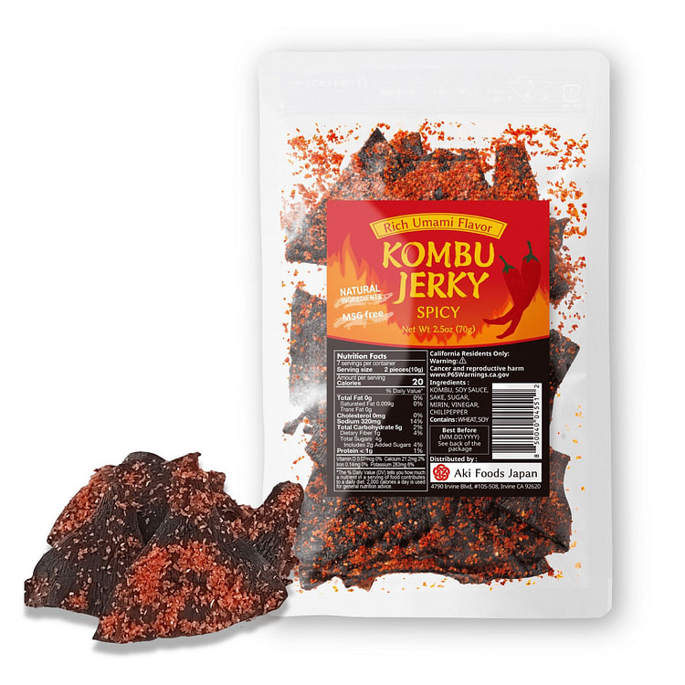 Spicy Kombu Jerky 2.5oz, Hokkaido Natural Umami