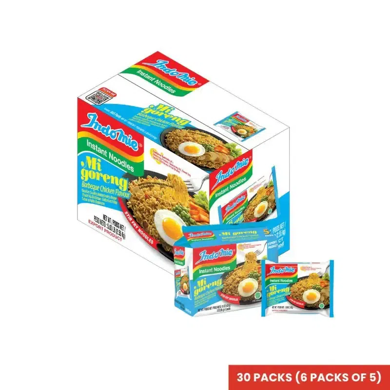 Indomie BBQ Chicken Flavor Instant Noodle 30 Packs 1 count*30 pack
