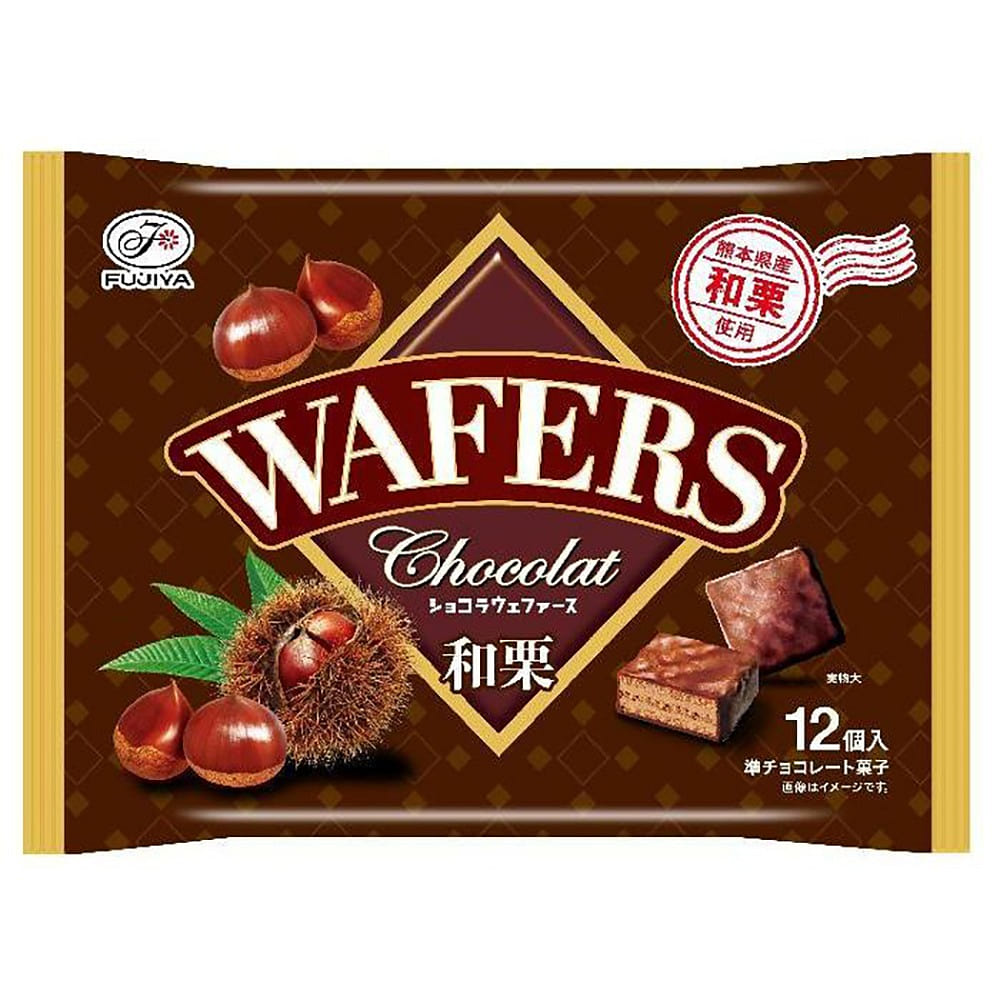 FUJIYA Chocolate Wafers Japanese Chestnut 12p 1 count