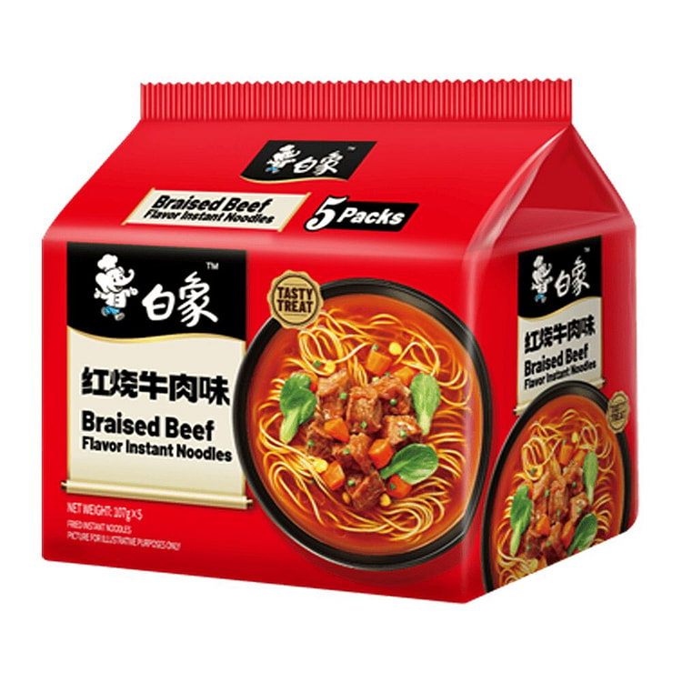白象 味鲜美 经典红烧牛肉味面 107 克*5 包
