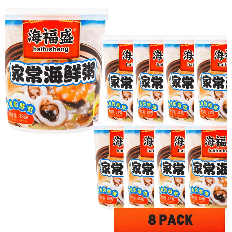 海福盛 家常海鲜粥 冲泡速食粥 桶装 38g*8盒 38 克