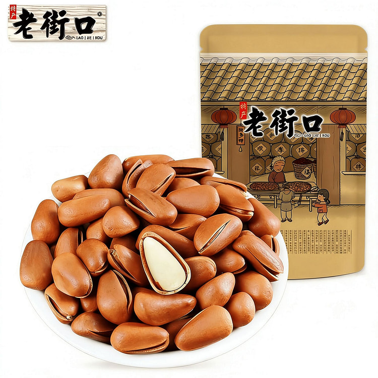 老街口东北松子零食坚果干果大颗粒手剥开口红松年货 120 克