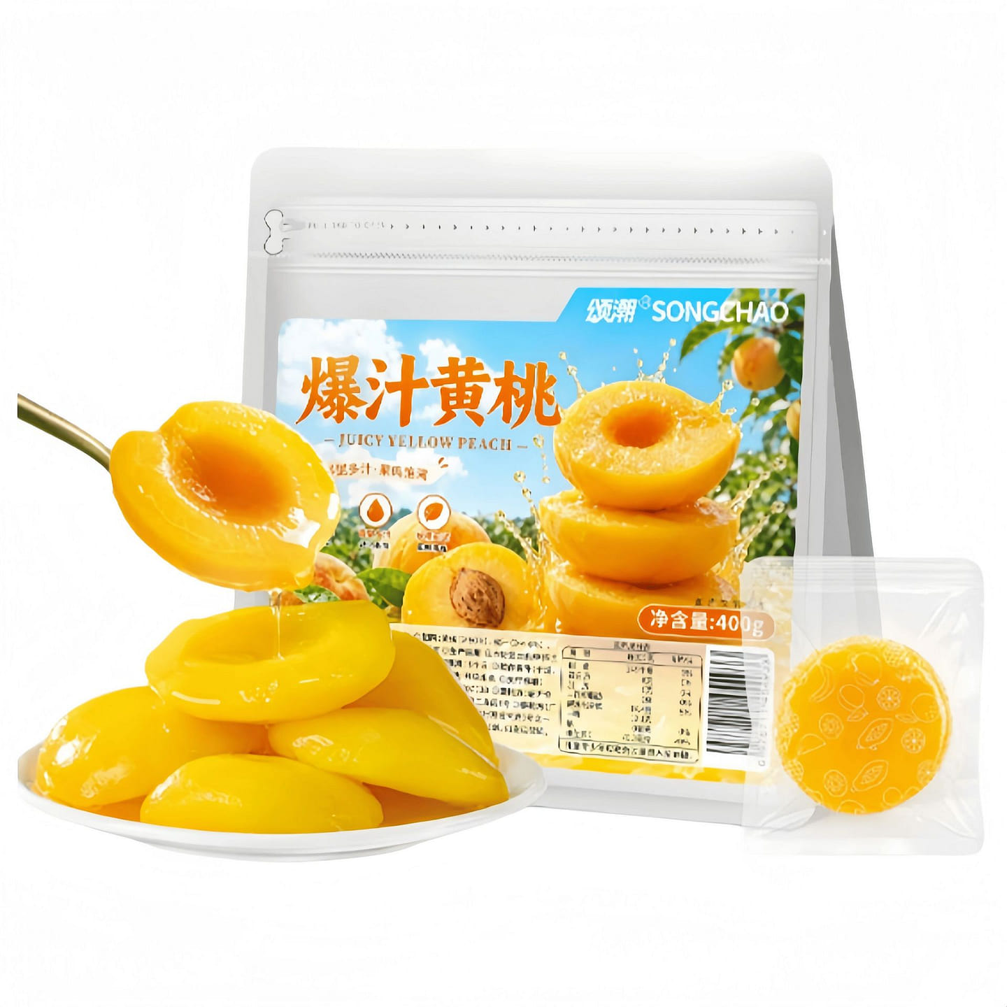 Songchao Juicy Yellow Peach 400g*1 Bag 400 g