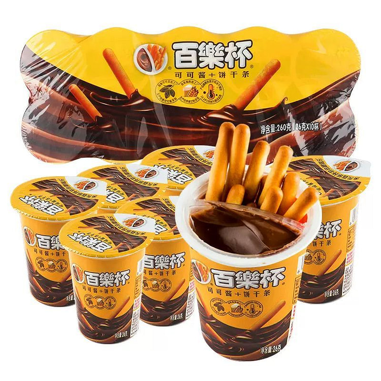 星球杯百乐杯饼干条加巧克力酱26g*10杯
