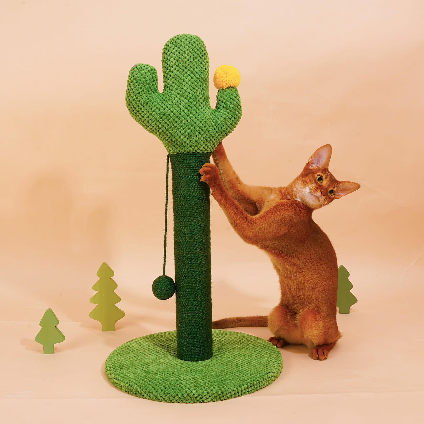 ZEZE-Desert Cactus Woven Rope Cat Scratcher 1 each