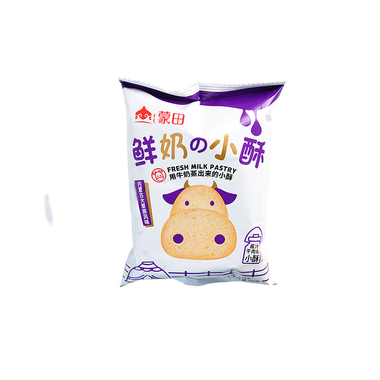 蒙田 鲜奶小酥馍片牛肉味奶香馒头片办公室整箱零食休闲饼干食品小吃60g*6包