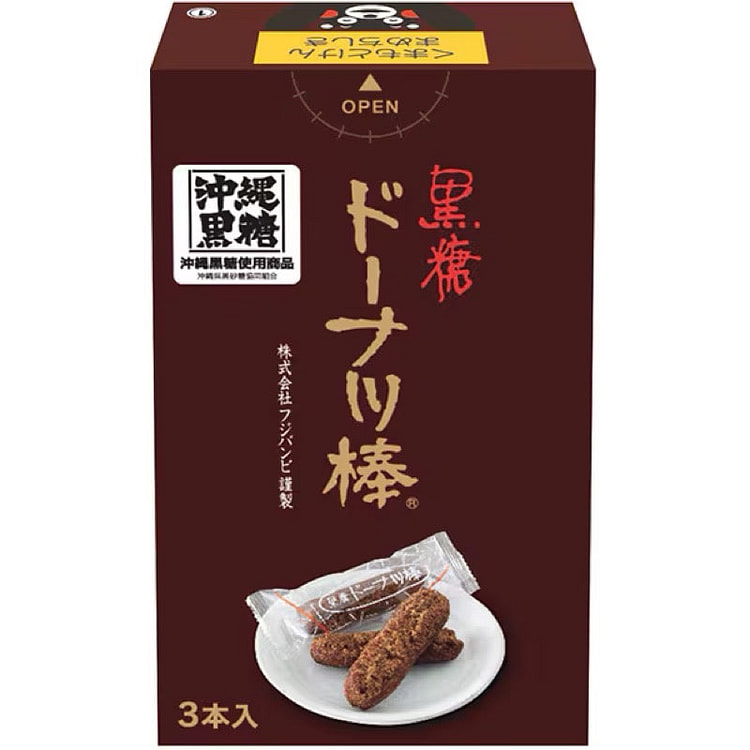 FUJIBAMBI 黑糖甜甜圈棒 熊本熊口味 3个 1 份