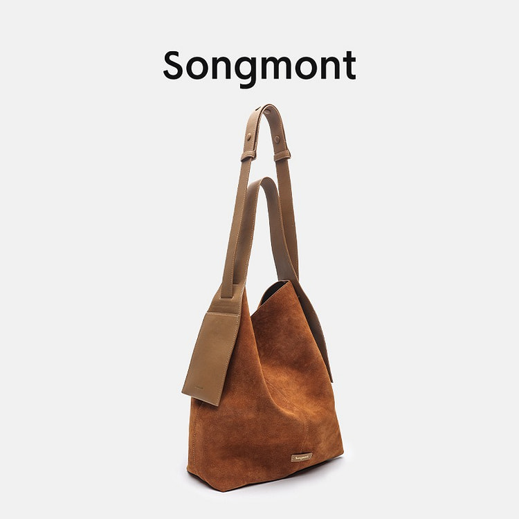 全新 Songmont 中号棕色麂皮流浪包、手提包