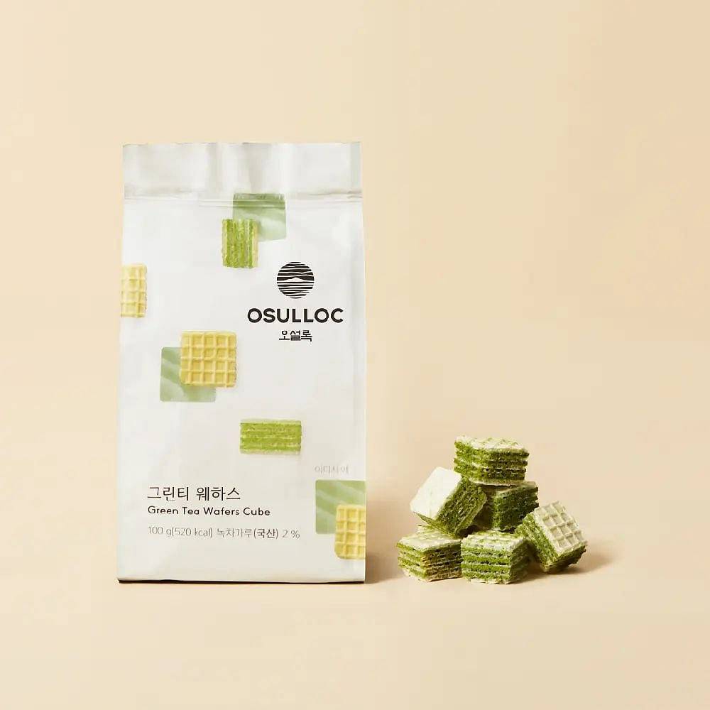 OSULLOC Green Tea Wafers Cube 100g 1 each