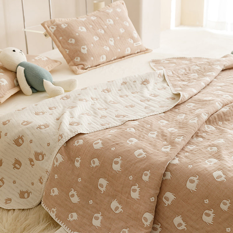 CuddlePatch Quilt Only Khaki Elephant-Queen