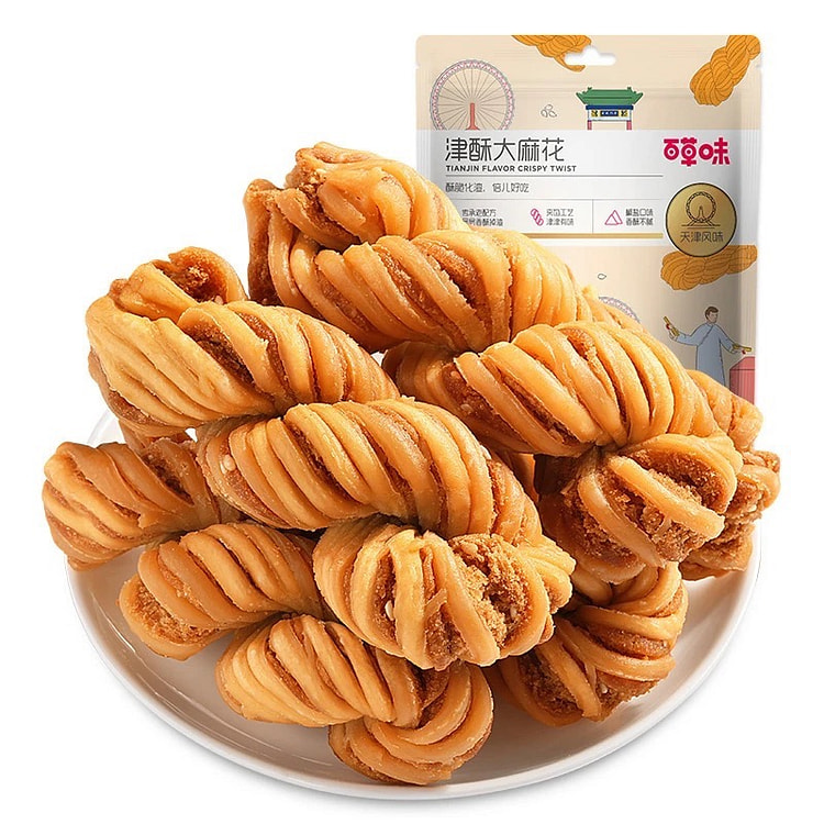 百草味大津酥麻花120g*3袋网红休闲特色 360 克