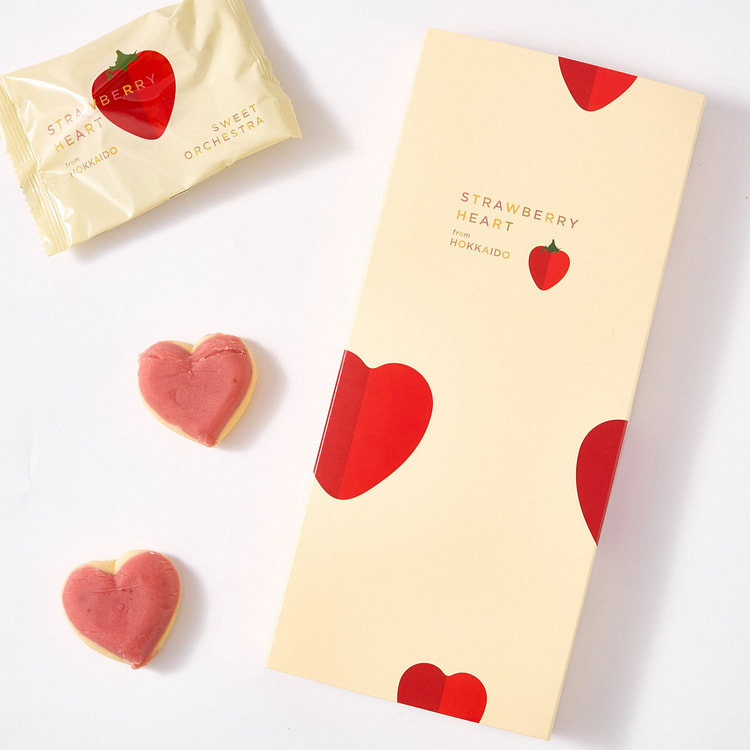 Hokkaido Strawberry Heart Cookies (5 pieces)