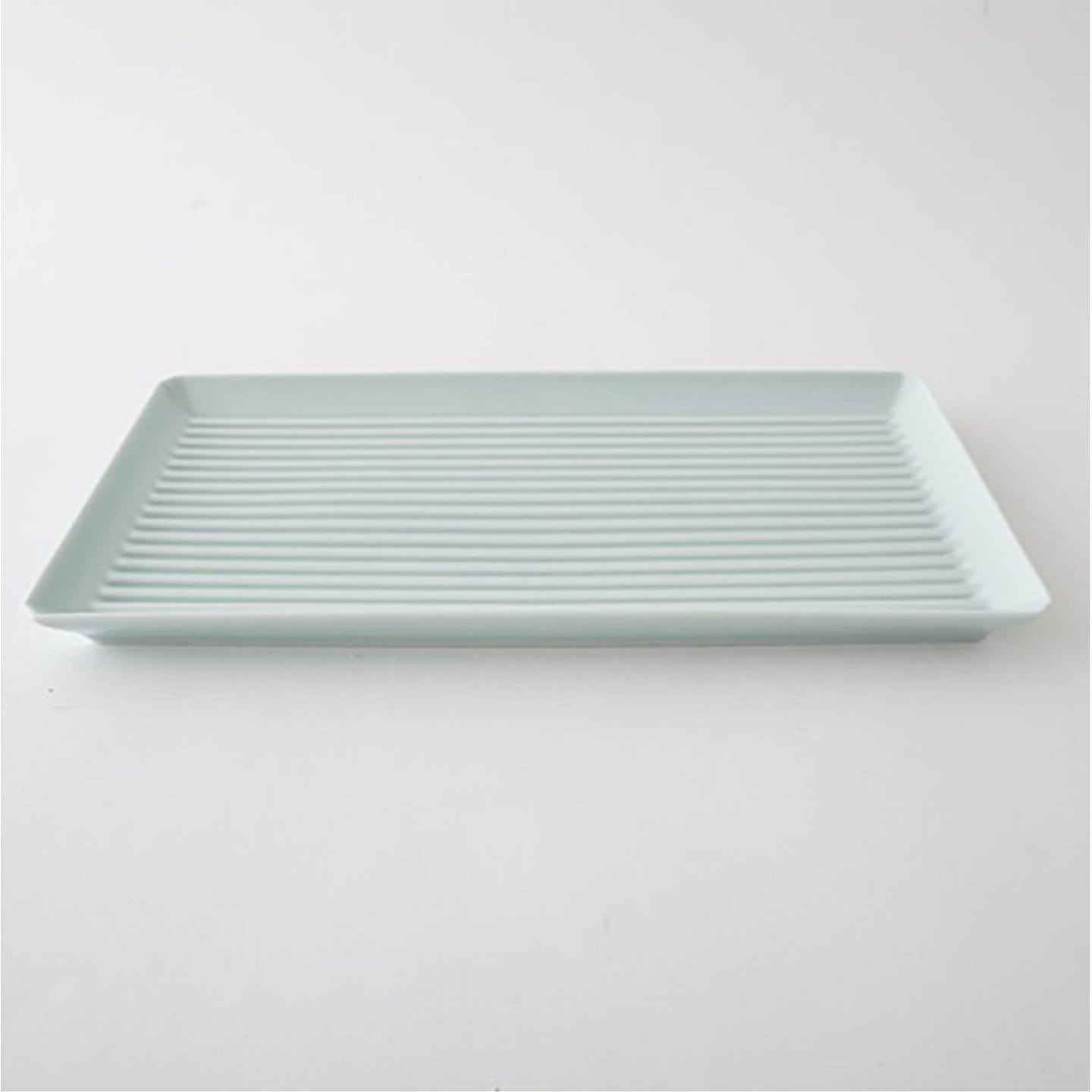 Hasami Ware Rectangular Color Groove Plate – Celadon 1 each