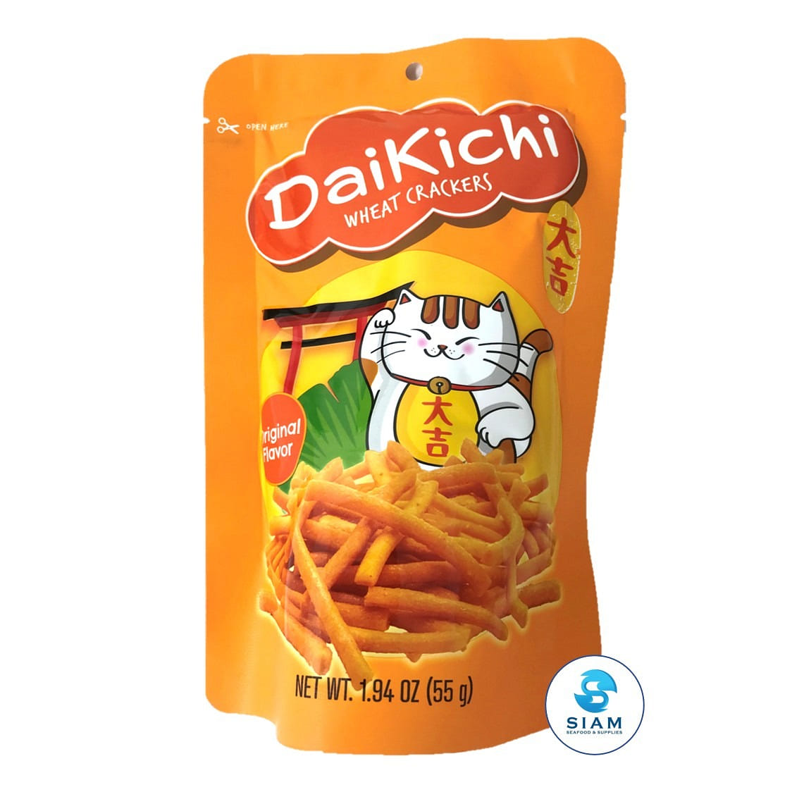 DaiKiChi Wheat Cracker Sticks, Thai Snack, Original Flavor 1.94 oz