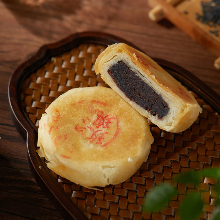 上海沈大成玫瑰细沙月饼 苏式酥皮苔菜豆沙 1只 80 克