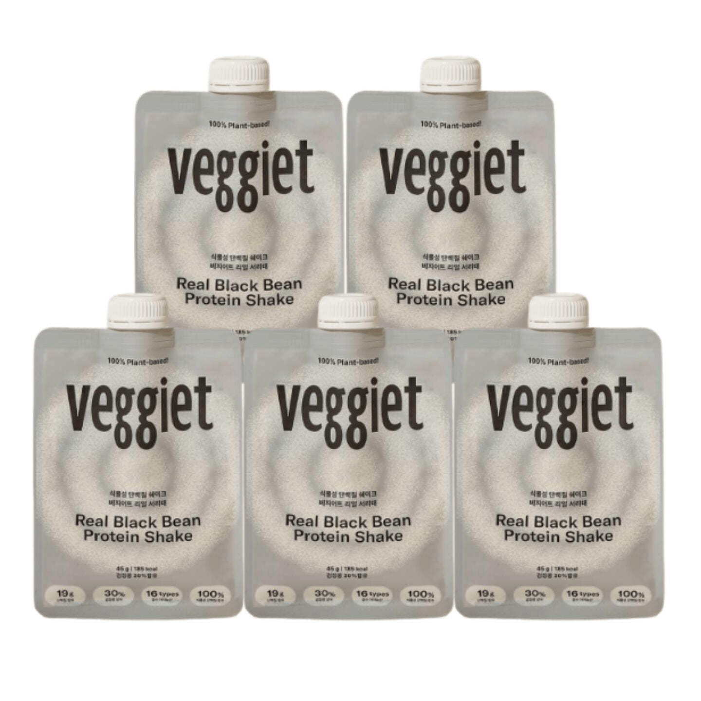 Veggiet Plant Protein Shake Real Black Bean Flavor 5 pack
