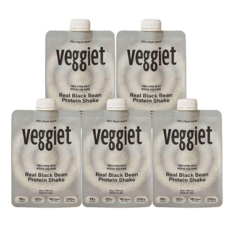 Veggiet 植物蛋白奶昔 真黑豆味 45g 5 包