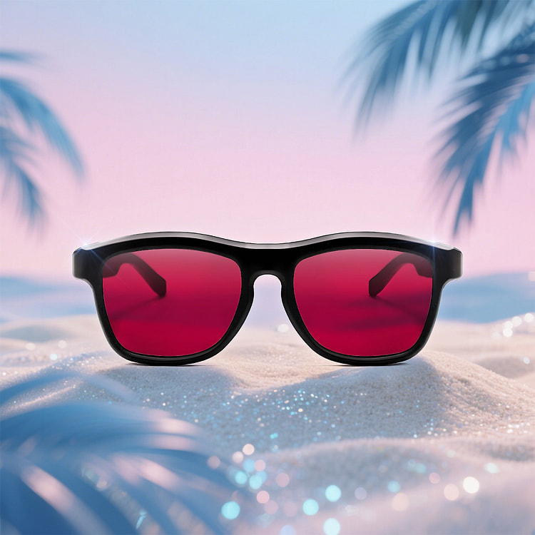 Automatic color changing smart glasses red 1 each