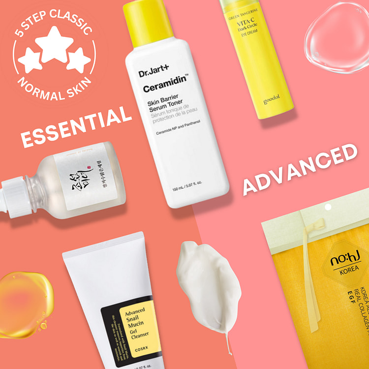 5-Step Classic Skincare Routine for Normal Skin (Essential + Advanced)