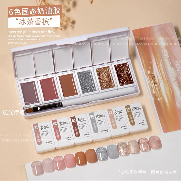 Japanese-style 6-color solid nail polish gel