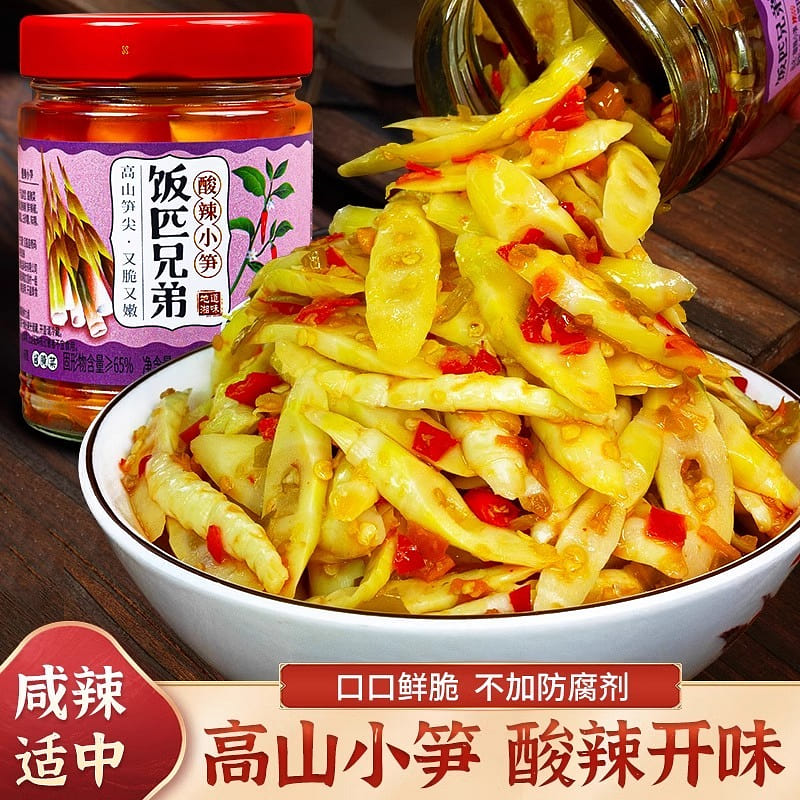 Hot and sour bamboo shoots under the food 238 g