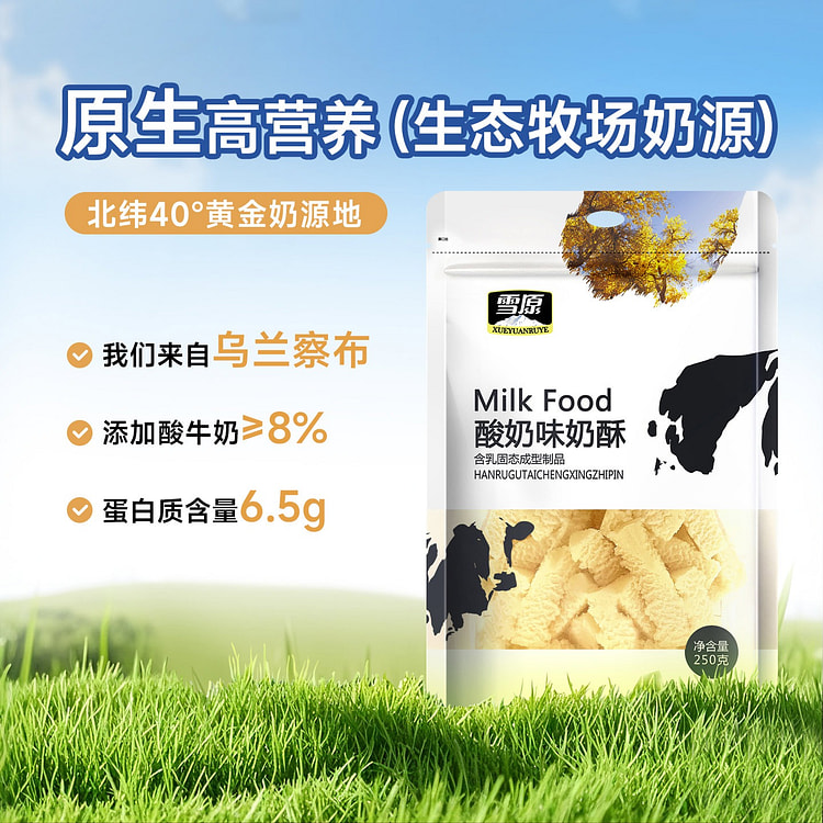 Xueyuan Mongolian yogurt flavor Milk Crispy 250g 250 g