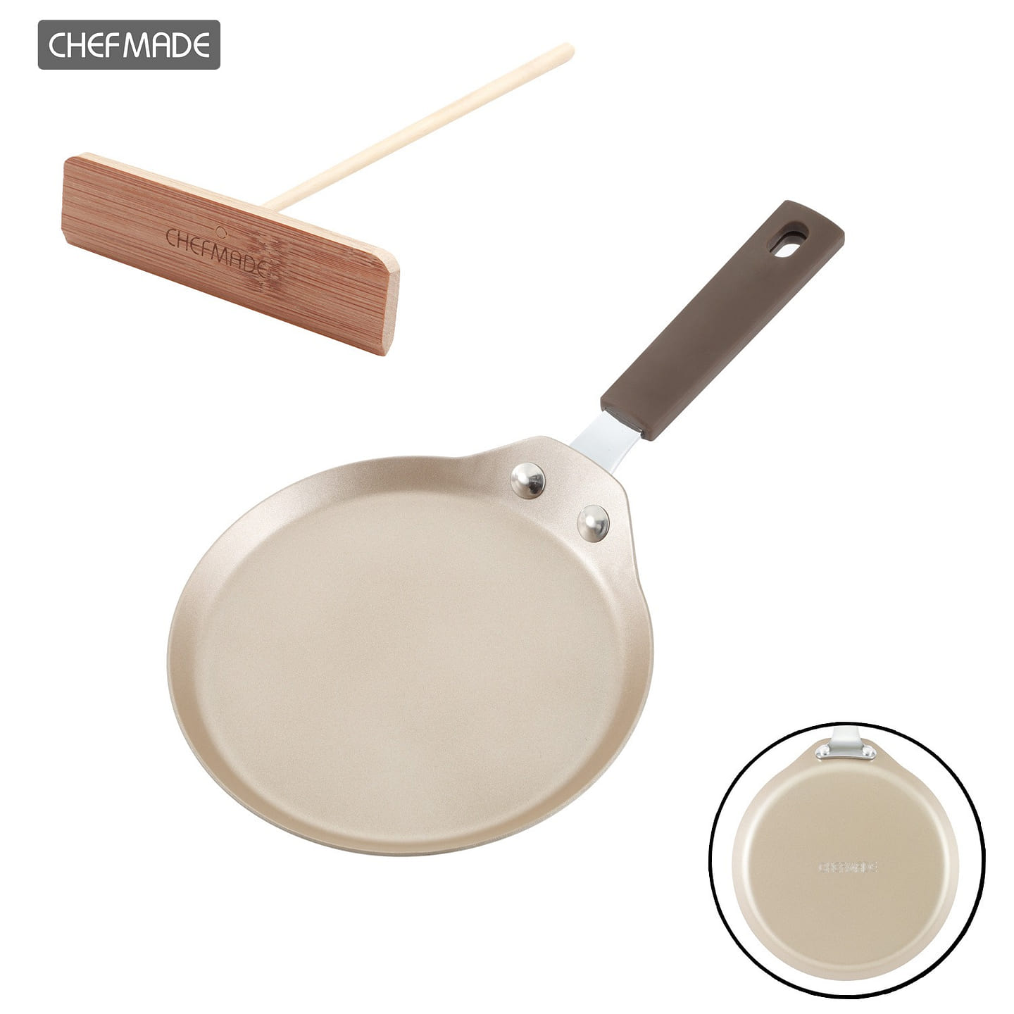 CHEFMADE Mini Crepe Pan with Bamboo Spreader, 6-Inch Pancake Pan 1 개