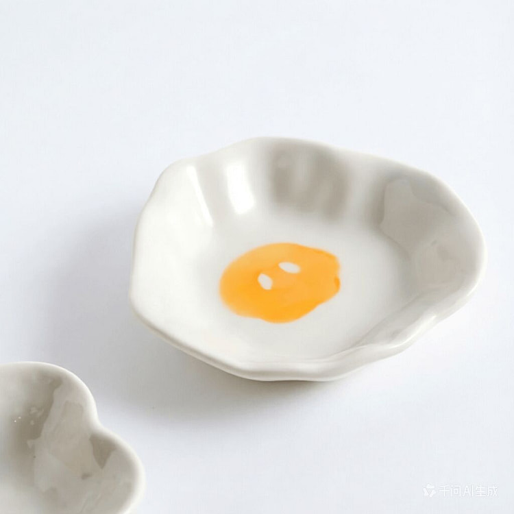 KAWASIMAYA Ceramic Sauce Dish (Fried Egg) 3-pack 1 each