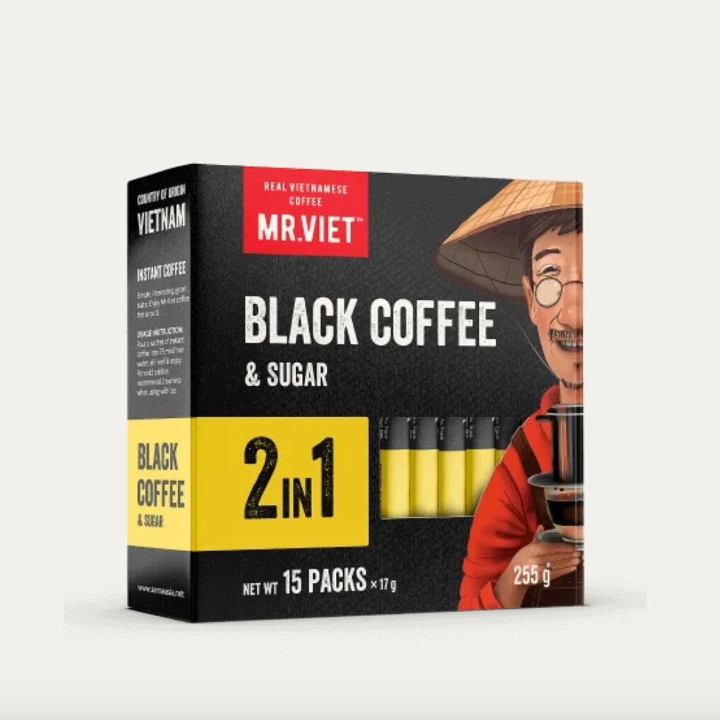 Mr Viet 2 in 1. black coffee with sugar 1 box