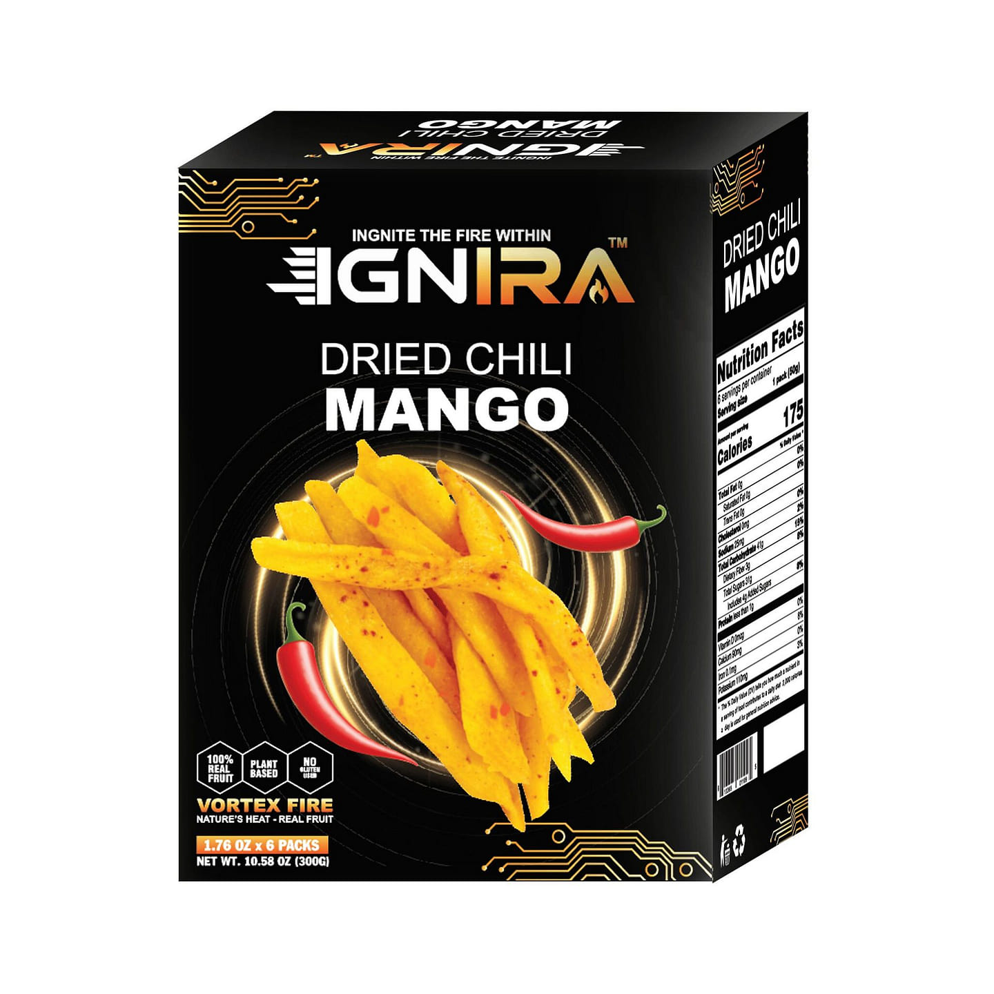 IGNIRA Spicy Mango: Sweet & Hot, Vegan, 6 Packs. 1 box
