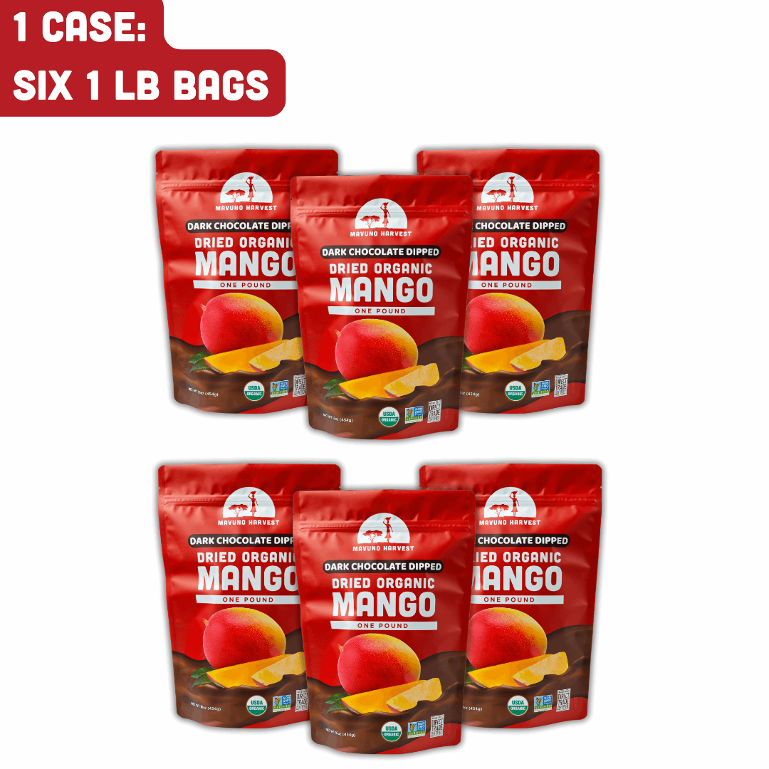 Get Organic Dried Mango Dipped in Dark Chocolate 1 lb / 1 Case