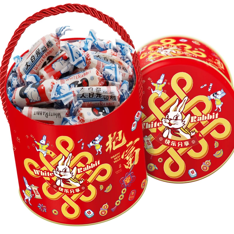 White Rabbit Milk Candy Hug Fu Bucket 300g*1 box