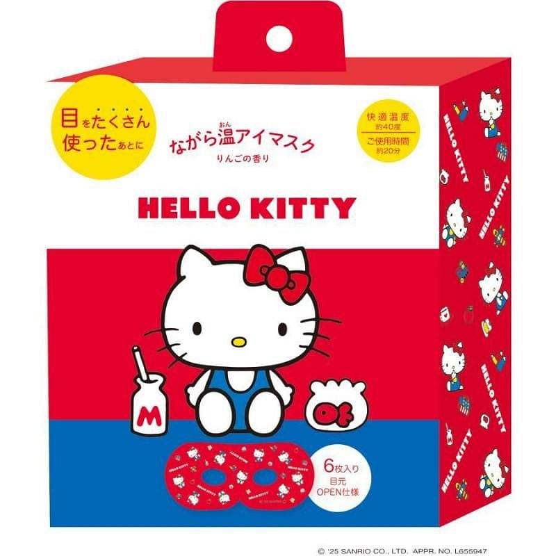 HONYARADOH Hello Kitty Steam Eye Mask Apple Scent 6 カウント