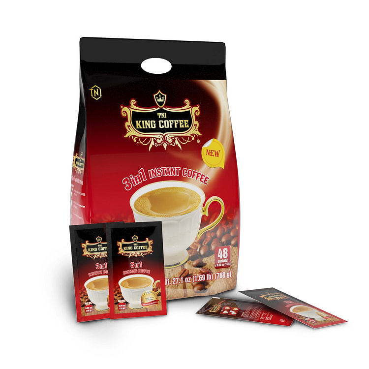 King Coffee 3in1 Instant Coffee Mix Bag 48ct 48 count