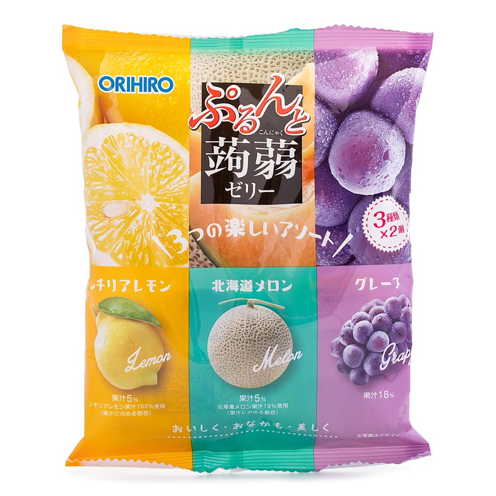オリヒロ ぷるんと蒟蒻ゼリー アソート レモン＋メロン＋グレープ（3