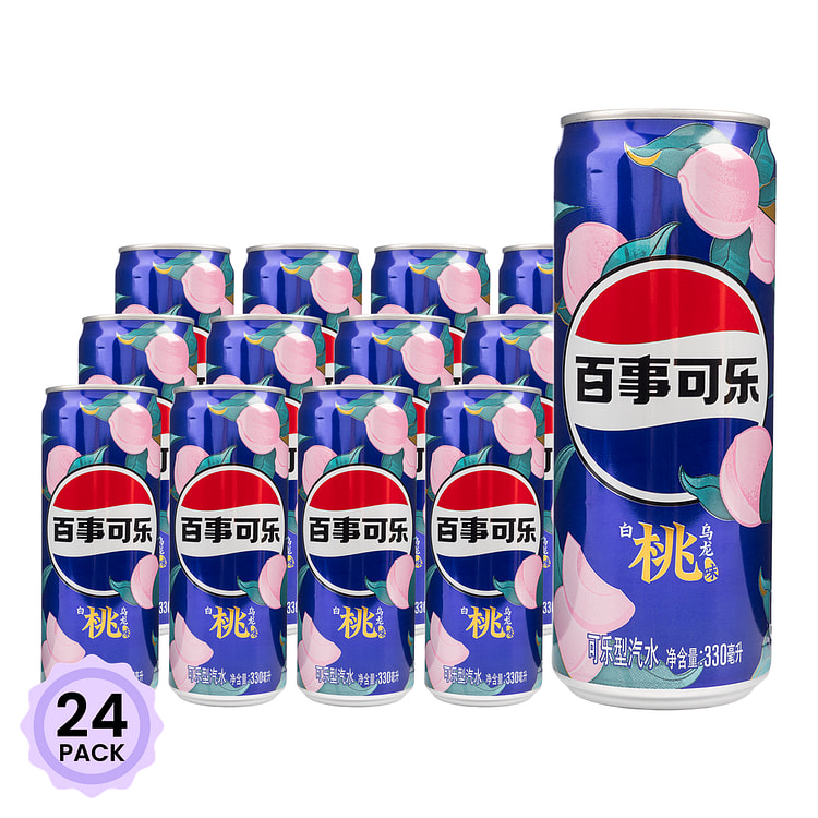 Pepsi White Peach Oolong Flavor Soda 330 ml*24 pack
