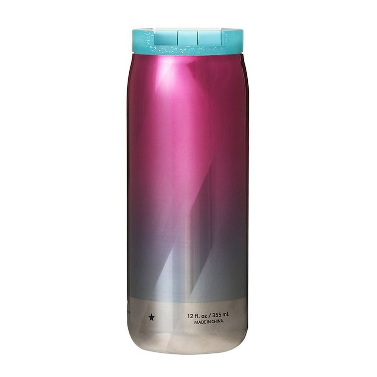 星巴克 不锈钢密封水杯 玫红 355ml