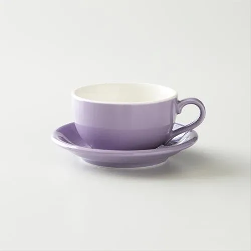Japan Origami 8oz Latte Coffee Cup Saucer Set - Purple - one
